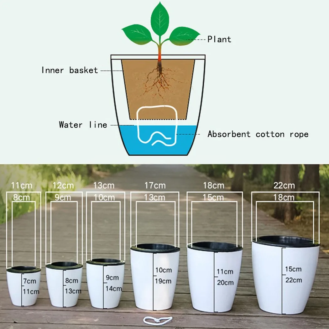 أصيص زهور كسول أصيص نباتات للأ - مراجعة Self Watering Insert وسعره