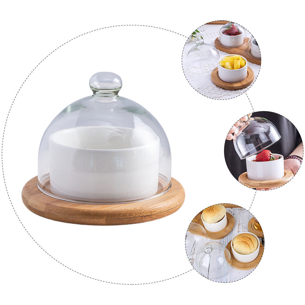 طقم وعاء سلطة من السيراميك مع  - مراجعة Plastic Dome Clear وسعره