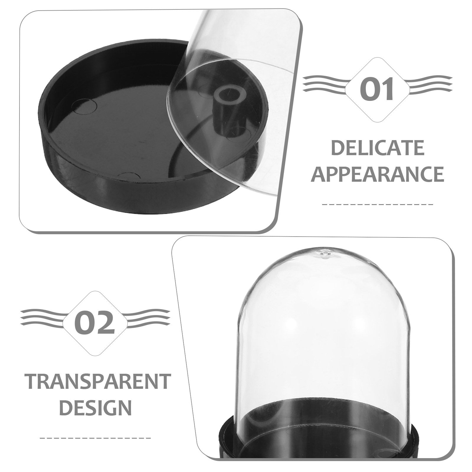 4 قطع من قباب العرض الشفافة لل - مراجعة Plastic Dome Clear وسعره